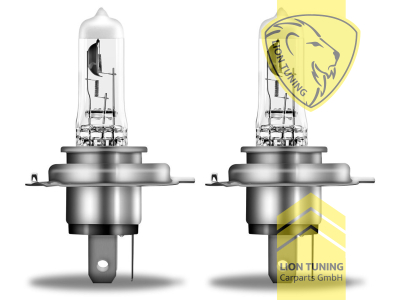 Halogen, 3500K, H4, 60W, Scheinwerfer, 12 V, Eintragungsfrei / mit R87 Zulassung als Tagfahrlicht
