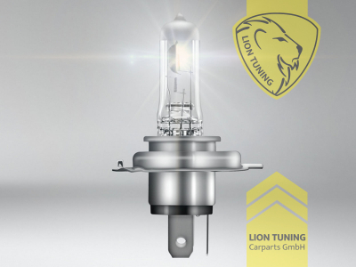 Halogen, 3500K, H4, 60W, Scheinwerfer, 12 V, Eintragungsfrei / mit R87 Zulassung als Tagfahrlicht