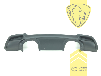 links und rechts mittig 4-Rohr Optik, passend für unsere Artikelnummer 7108 und 7109, auch passend für die original E92 / E93 M-Paket Stoßstange, PP Kunststoff, schwarz - lackierfähig, Eintragungsfrei / als Ersatzteil verwendbar