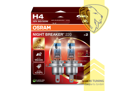 Halogen, 3900K, H4, 60W, Scheinwerfer, 12 V, Eintragungsfrei / mit E-Prüfzeichen