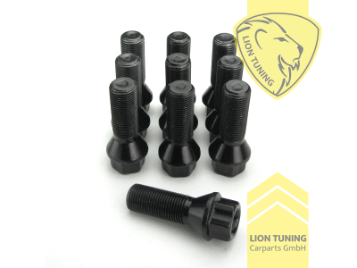 schwarz, 10.9, M14x1,25, Kegelbund, Metall / Stahl, 33 mm
