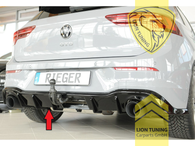 links und rechts, schwarz glänzend, Passt bei Golf 8 GTD / GTE nur in Verbindung mit Sport-ESD mit Endrohr je 1x li./re. bis max. ø110mm. Nicht für 