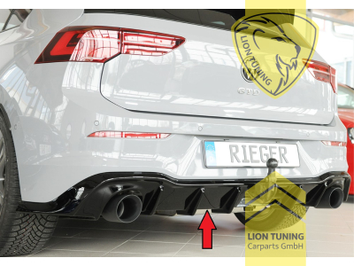 links und rechts, schwarz glänzend, Passt bei Golf 8 GTD / GTE nur in Verbindung mit Sport-ESD mit Endrohr je 1x li./re. bis max. ø110mm. Nicht für 