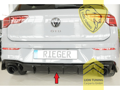 links und rechts, schwarz glänzend, Passt bei Golf 8 GTD / GTE nur in Verbindung mit Sport-ESD mit Endrohr je 1x li./re. bis max. ø110mm. Nicht für 