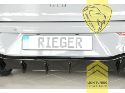 links und rechts, schwarz glänzend, Passt bei Golf 8 GTD / GTE nur in Verbindung mit Sport-ESD mit Endrohr je 1x li./re. bis max. ø110mm. Nicht für 
