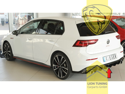 links und rechts, schwarz glänzend, Passt bei Golf 8 GTD / GTE nur in Verbindung mit Sport-ESD mit Endrohr je 1x li./re. bis max. ø110mm. Nicht für 