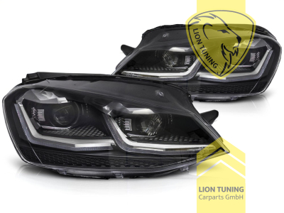 mit LED Blinker, Halogen, schwarz, mit chrom Leiste, Abblendlicht H7 / Fernlicht H7, elektrisch verstellbar - Stellmotor integriert, Eintragungsfrei / mit E-Prüfzeichen, Eintragungsfrei / mit R87 Zulassung als Tagfahrlicht