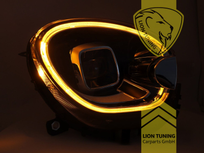 LED, dynamischer LED Blinker, schwarz, LED Abblendlicht / LED Fernlicht, elektrisch verstellbar - Stellmotor integriert, Eintragungsfrei / mit E-Prüfzeichen, Eintragungsfrei / mit R87 Zulassung als Tagfahrlicht