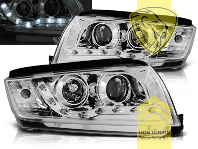 Halogen, chrom, Abblendlicht H1 / Fernlicht H1, Blinkerbirnen BAU15S, elektrisch verstellbar - Stellmotor integriert, Eintragungsfrei / mit E-Prüfzeichen