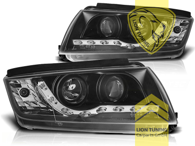 Halogen, schwarz, Abblendlicht H1 / Fernlicht H1, Blinkerbirnen BAU15S, elektrisch verstellbar - Stellmotor integriert, Eintragungsfrei / mit E-Prüfzeichen