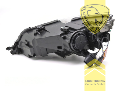 LED, mit LED Blinker, dynamischer LED Blinker, schwarz, nur passend für Fahrzeuge mit original Halogen Scheinwerfern, LED Abblendlicht / LED Fernlicht, elektrisch verstellbar - Stellmotor integriert, Eintragungsfrei / mit E-Prüfzeichen, Eintragungsfrei / mit R87 Zulassung als Tagfahrlicht