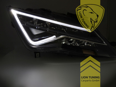 LED, mit LED Blinker, dynamischer LED Blinker, schwarz, nur passend für Fahrzeuge mit original Halogen Scheinwerfern, LED Abblendlicht / LED Fernlicht, elektrisch verstellbar - Stellmotor integriert, Eintragungsfrei / mit E-Prüfzeichen, Eintragungsfrei / mit R87 Zulassung als Tagfahrlicht