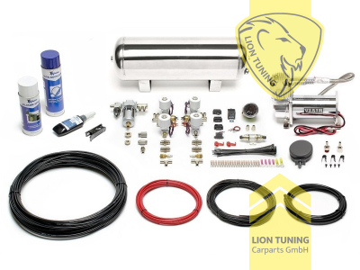 11,5L Tank chrom / ViAir Kompressor chrom, fest, weiss, nicht passend für Quattro, Stahl verzinkt, Eintragungspflichtig / Teilegutachten wird nach Kauf spezifisch ausgestellt