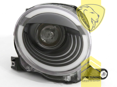 LED, schwarz, nur für Halogenscheinwerfer, LED Abblendlicht / LED Fernlicht, elektrisch verstellbar - Stellmotor integriert, Eintragungsfrei / mit E-Prüfzeichen, Eintragungsfrei / mit R87 Zulassung als Tagfahrlicht