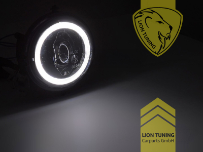 LED, schwarz, Eintragungsfrei / mit E-Prüfzeichen, Eintragungsfrei / mit R87 Zulassung als Tagfahrlicht